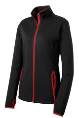 Sport-Tek® Women's Sport-Wick® Stretch Contrast Full-Zip Jacket. LST853