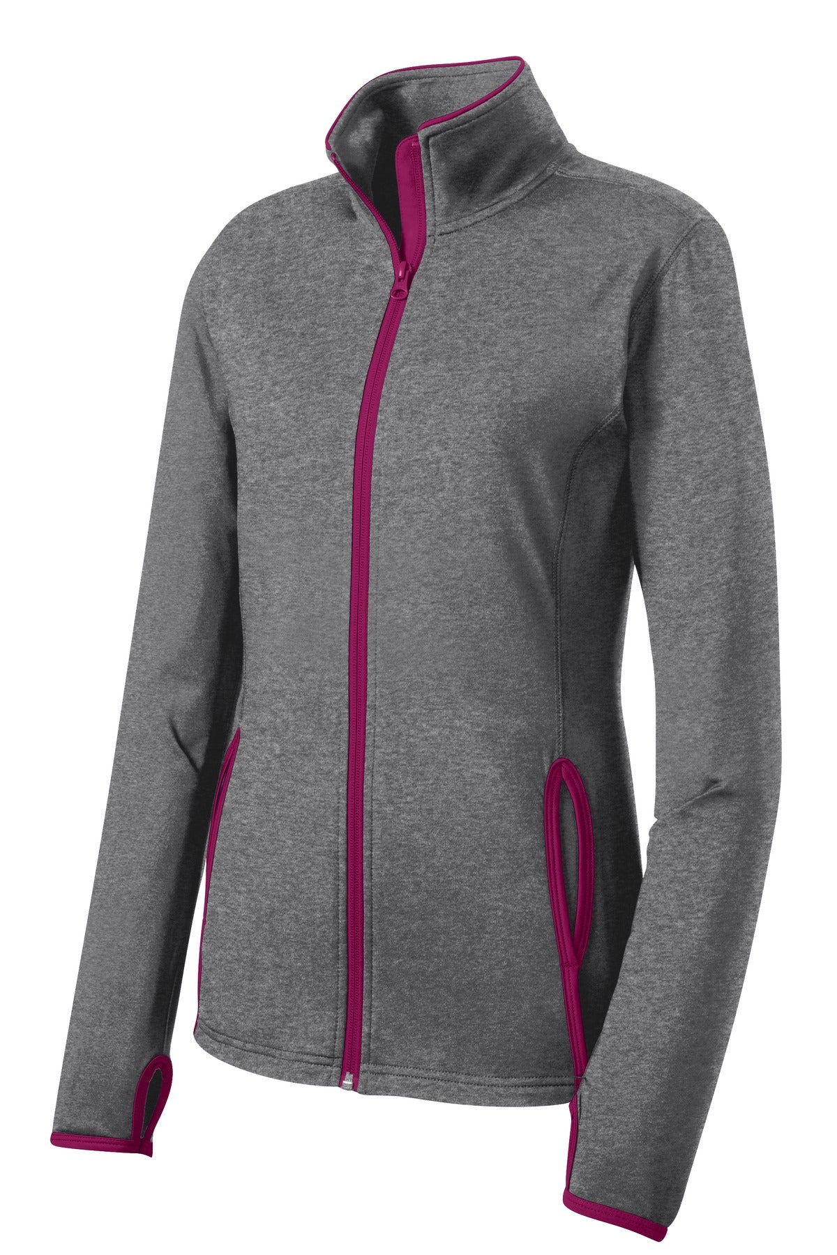 Sport-Tek® Women's Sport-Wick® Stretch Contrast Full-Zip Jacket. LST853