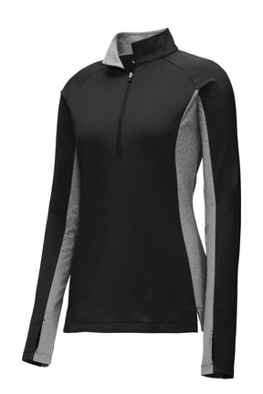 Sport-Tek® Women's Sport-Wick® Stretch Contrast 1/4-Zip Pullover. LST854 - hero