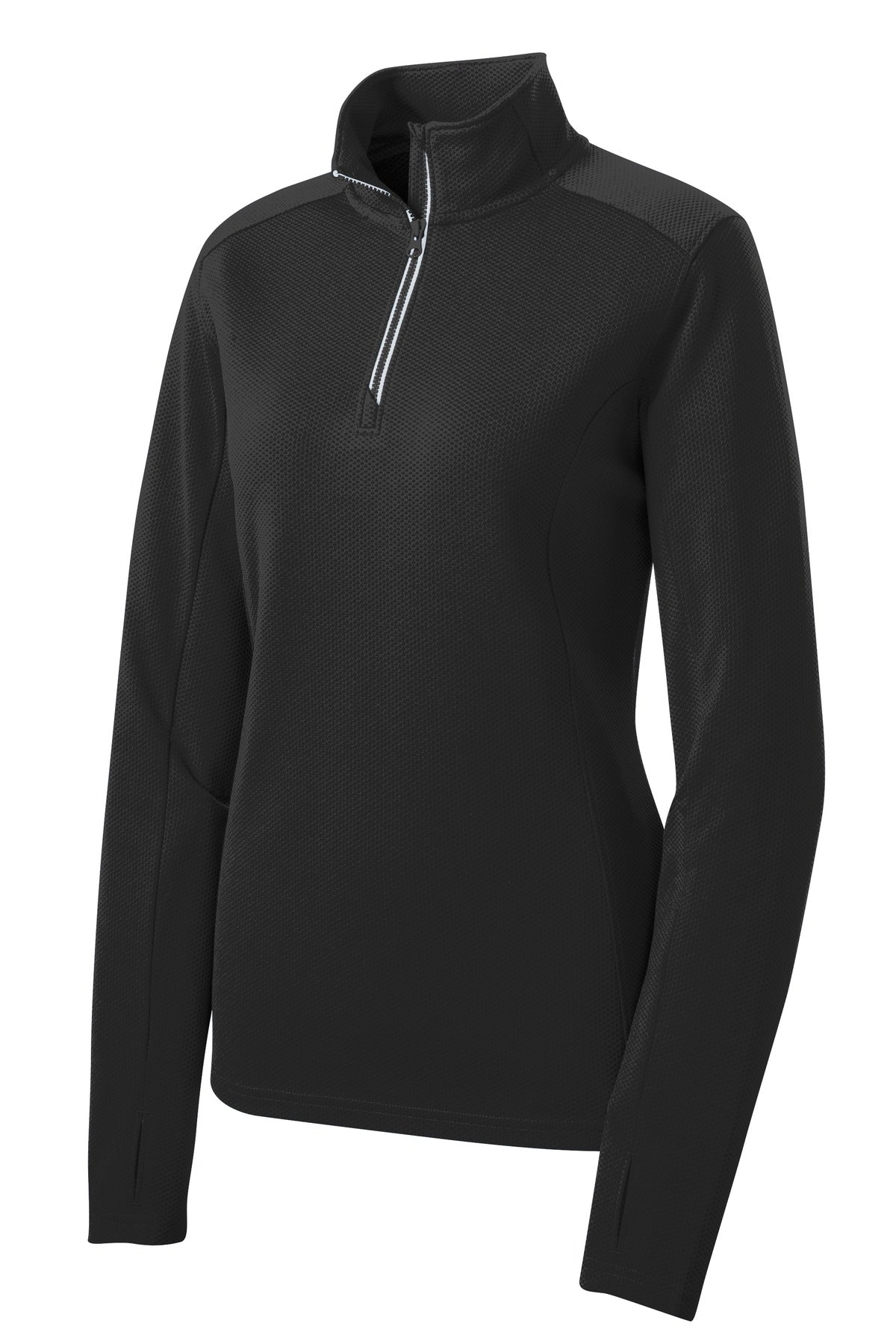 Sport-Tek® Women's Sport-Wick® Textured 1/4-Zip Pullover. LST860 - hero