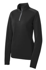 Sport-Tek® Women's Sport-Wick® Textured 1/4-Zip Pullover. LST860 - hero
