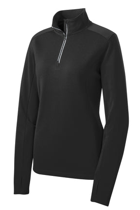Sport-Tek® Women's Sport-Wick® Textured 1/4-Zip Pullover. LST860 - hero