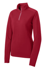 Sport-Tek® Women's Sport-Wick® Textured 1/4-Zip Pullover. LST860