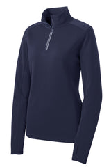 Sport-Tek® Women's Sport-Wick® Textured 1/4-Zip Pullover. LST860