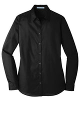 Port Authority® Women's Long Sleeve Carefree Poplin Shirt. LW100