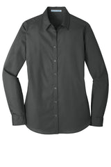 Port Authority® Women's Long Sleeve Carefree Poplin Shirt. LW100