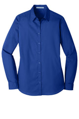 Port Authority® Women's Long Sleeve Carefree Poplin Shirt. LW100