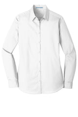 Port Authority® Women's Long Sleeve Carefree Poplin Shirt. LW100 - hero
