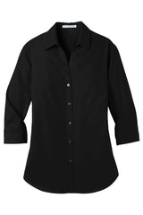 Port Authority® Women's 3/4-Sleeve Carefree Poplin Shirt. LW102 - hero