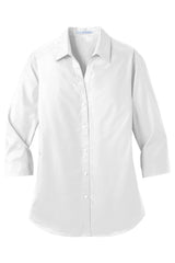Port Authority® Women's 3/4-Sleeve Carefree Poplin Shirt. LW102