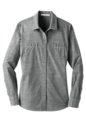 Port Authority® Women's Slub Chambray Shirt. LW380 - hero