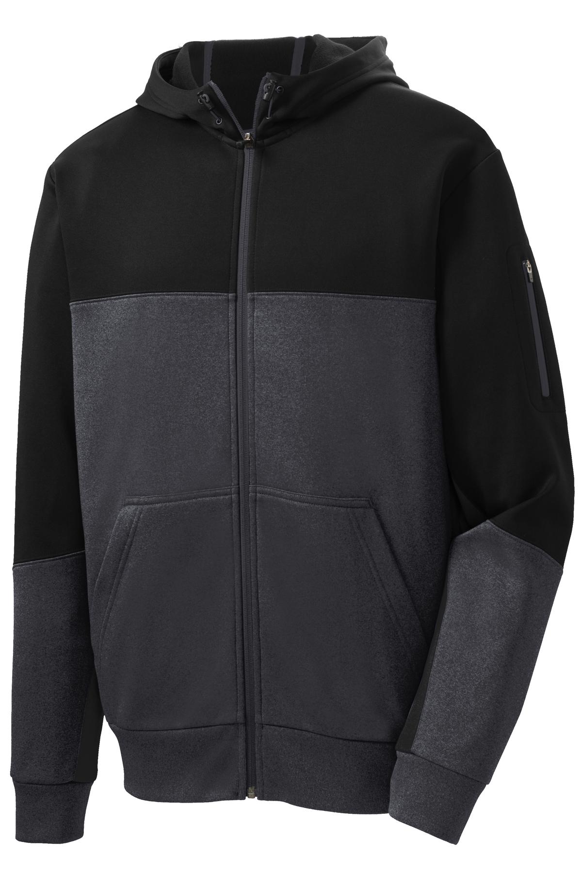 Sport-Tek® Tech Fleece Colorblock Full-Zip Hooded Jacket. ST245 - hero