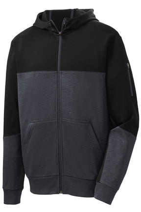 Sport-Tek® Tech Fleece Colorblock Full-Zip Hooded Jacket. ST245 - hero