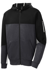 Sport-Tek® Tech Fleece Colorblock Full-Zip Hooded Jacket. ST245