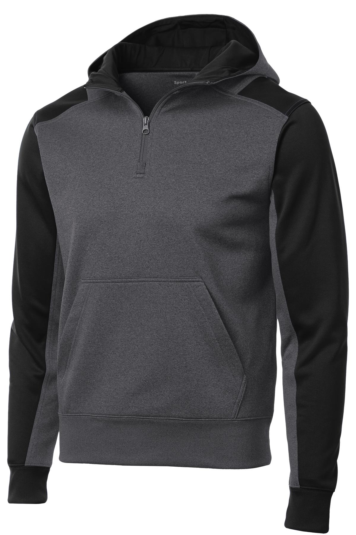 Sport-Tek® Tech Fleece Colorblock 1/4-Zip Hooded Sweatshirt. ST249 - hero