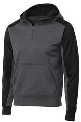 Sport-Tek® Tech Fleece Colorblock 1/4-Zip Hooded Sweatshirt. ST249 - hero