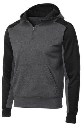 Sport-Tek® Tech Fleece Colorblock 1/4-Zip Hooded Sweatshirt. ST249 - hero