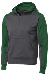 Sport-Tek® Tech Fleece Colorblock 1/4-Zip Hooded Sweatshirt. ST249