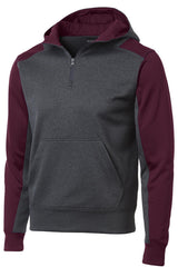 Sport-Tek® Tech Fleece Colorblock 1/4-Zip Hooded Sweatshirt. ST249