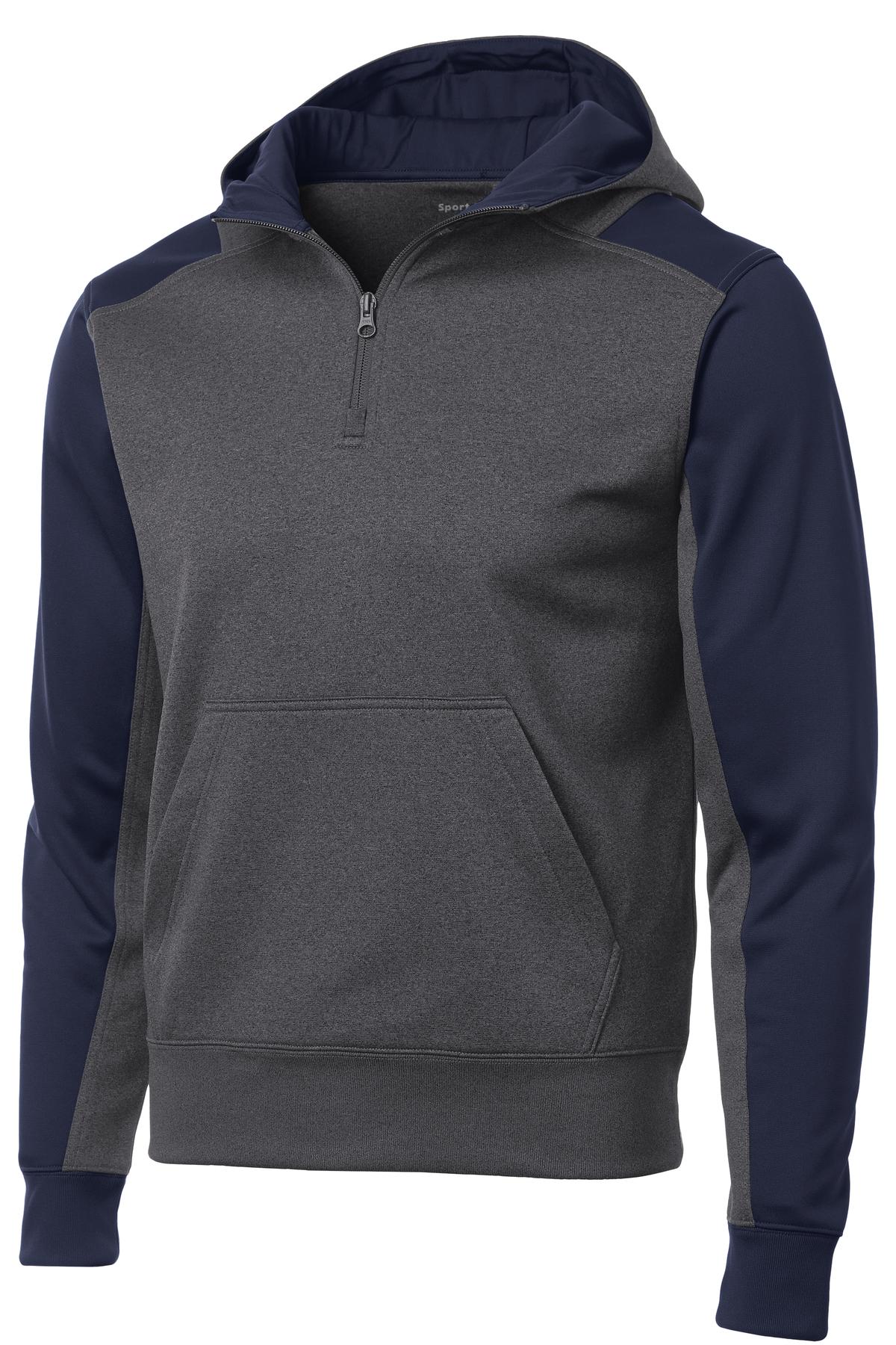 Sport-Tek® Tech Fleece Colorblock 1/4-Zip Hooded Sweatshirt. ST249