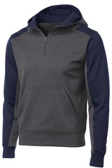 Sport-Tek® Tech Fleece Colorblock 1/4-Zip Hooded Sweatshirt. ST249