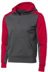 Sport-Tek® Tech Fleece Colorblock 1/4-Zip Hooded Sweatshirt. ST249