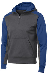 Sport-Tek® Tech Fleece Colorblock 1/4-Zip Hooded Sweatshirt. ST249