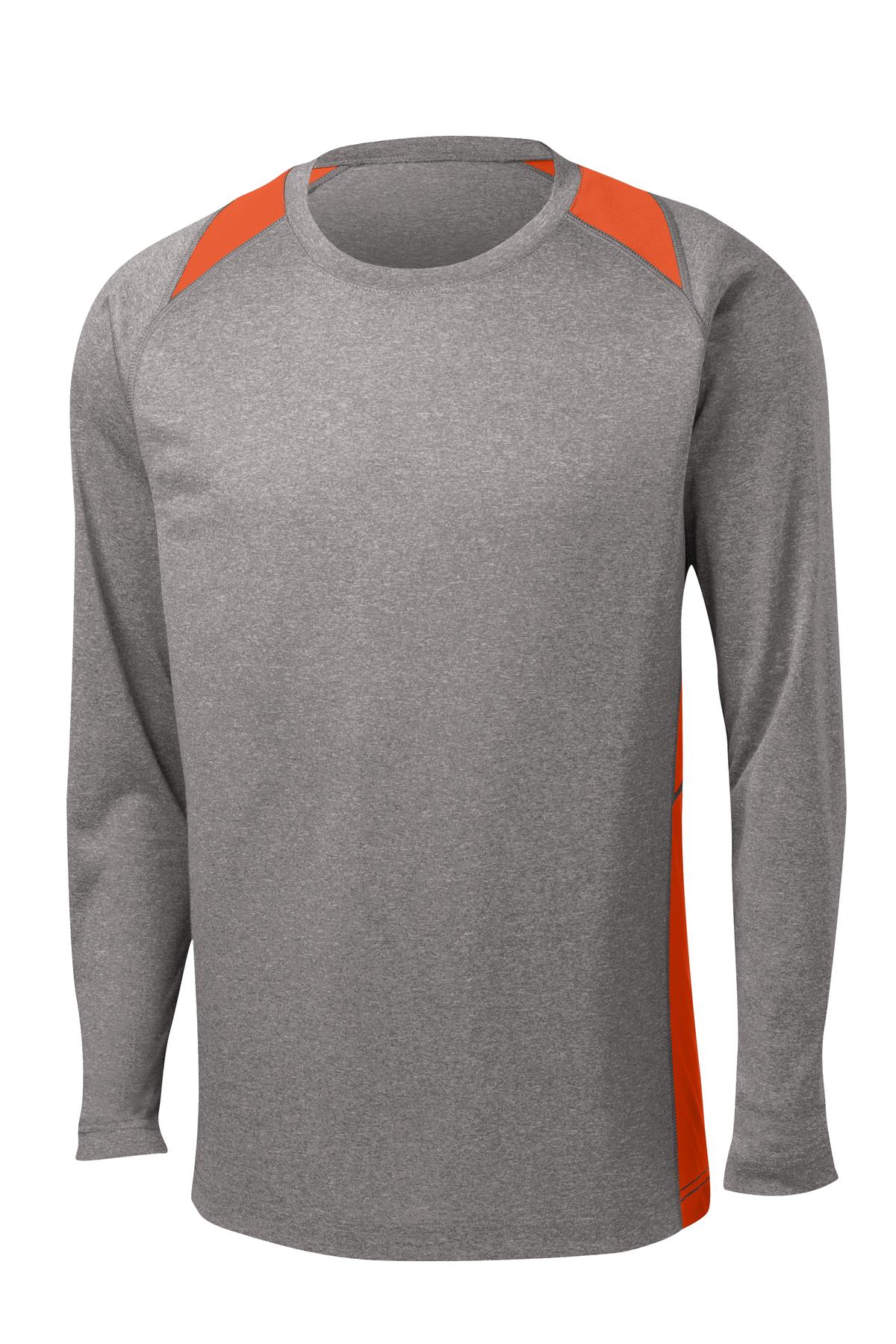 Sport-Tek® Long Sleeve Heather Colorblock Contender Tee. ST361LS