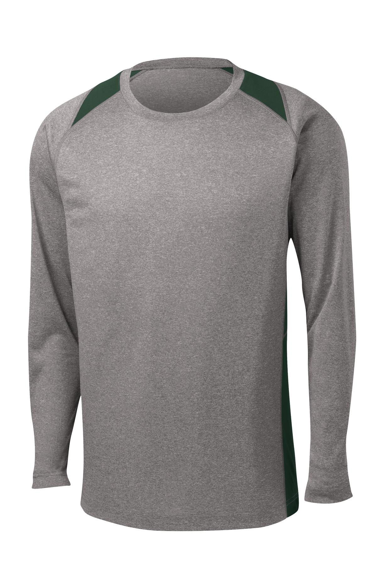 Sport-Tek® Long Sleeve Heather Colorblock Contender Tee. ST361LS