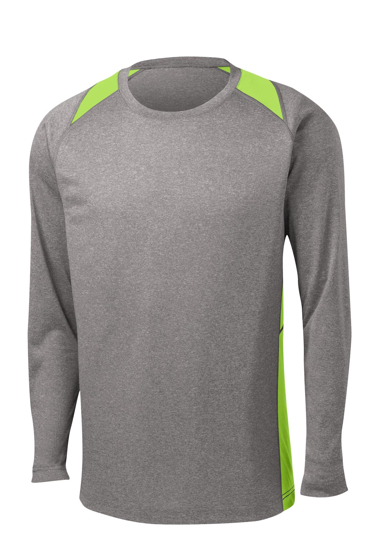 Sport-Tek® Long Sleeve Heather Colorblock Contender Tee. ST361LS