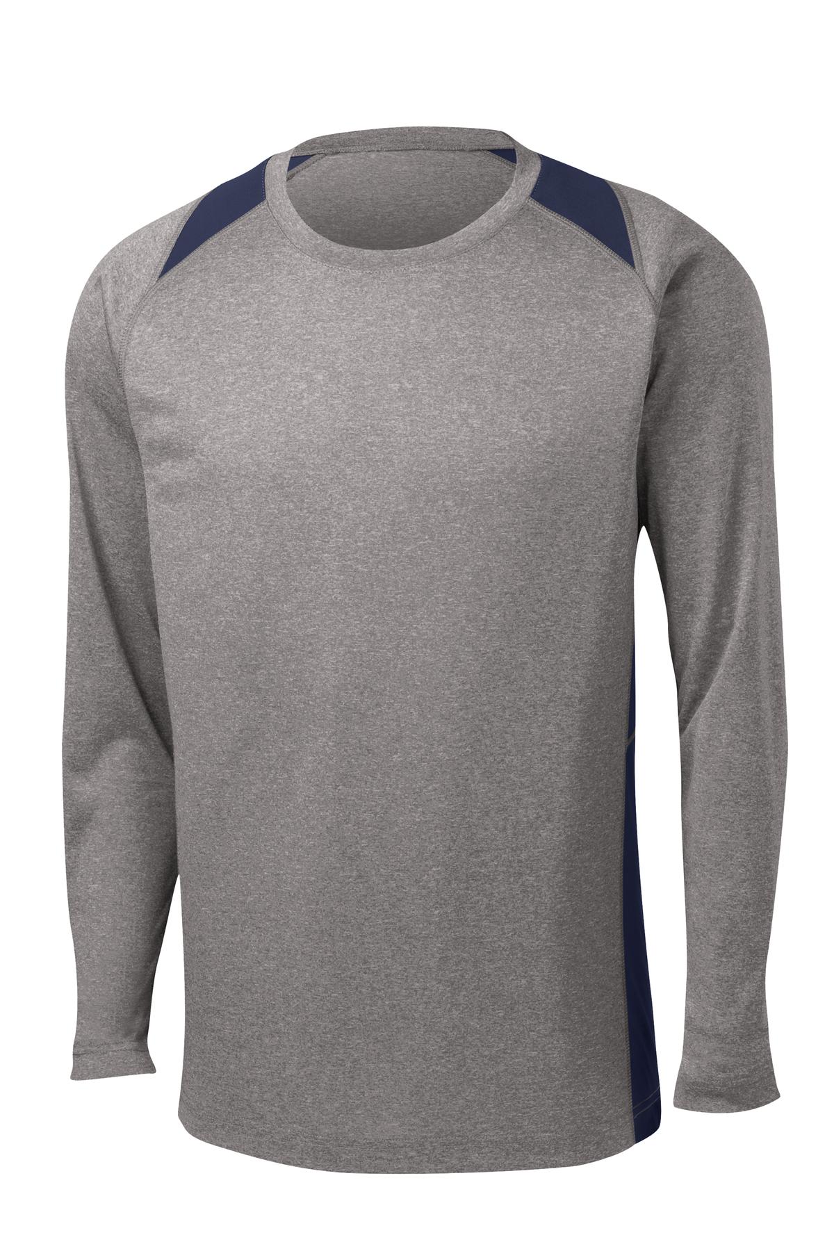 Sport-Tek® Long Sleeve Heather Colorblock Contender Tee. ST361LS