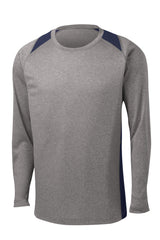 Sport-Tek® Long Sleeve Heather Colorblock Contender Tee. ST361LS