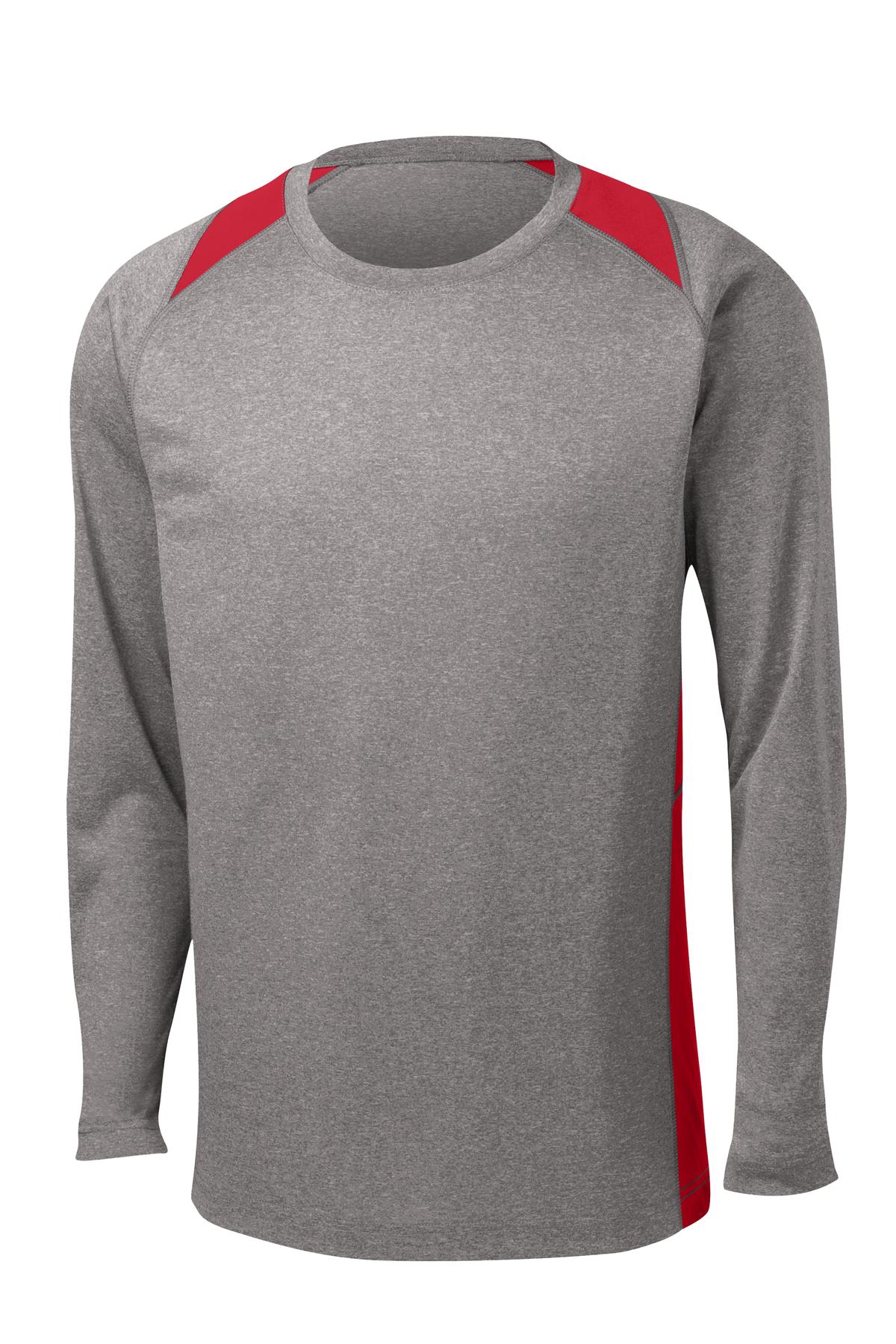 Sport-Tek® Long Sleeve Heather Colorblock Contender Tee. ST361LS