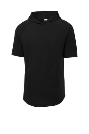 Sport-Tek ® PosiCharge ® Tri-Blend Wicking Short Sleeve Hoodie. ST404 - hero