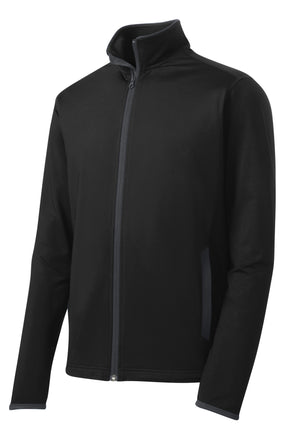 Sport-Tek® Sport-Wick® Stretch Contrast Full-Zip Jacket. ST853 - hero