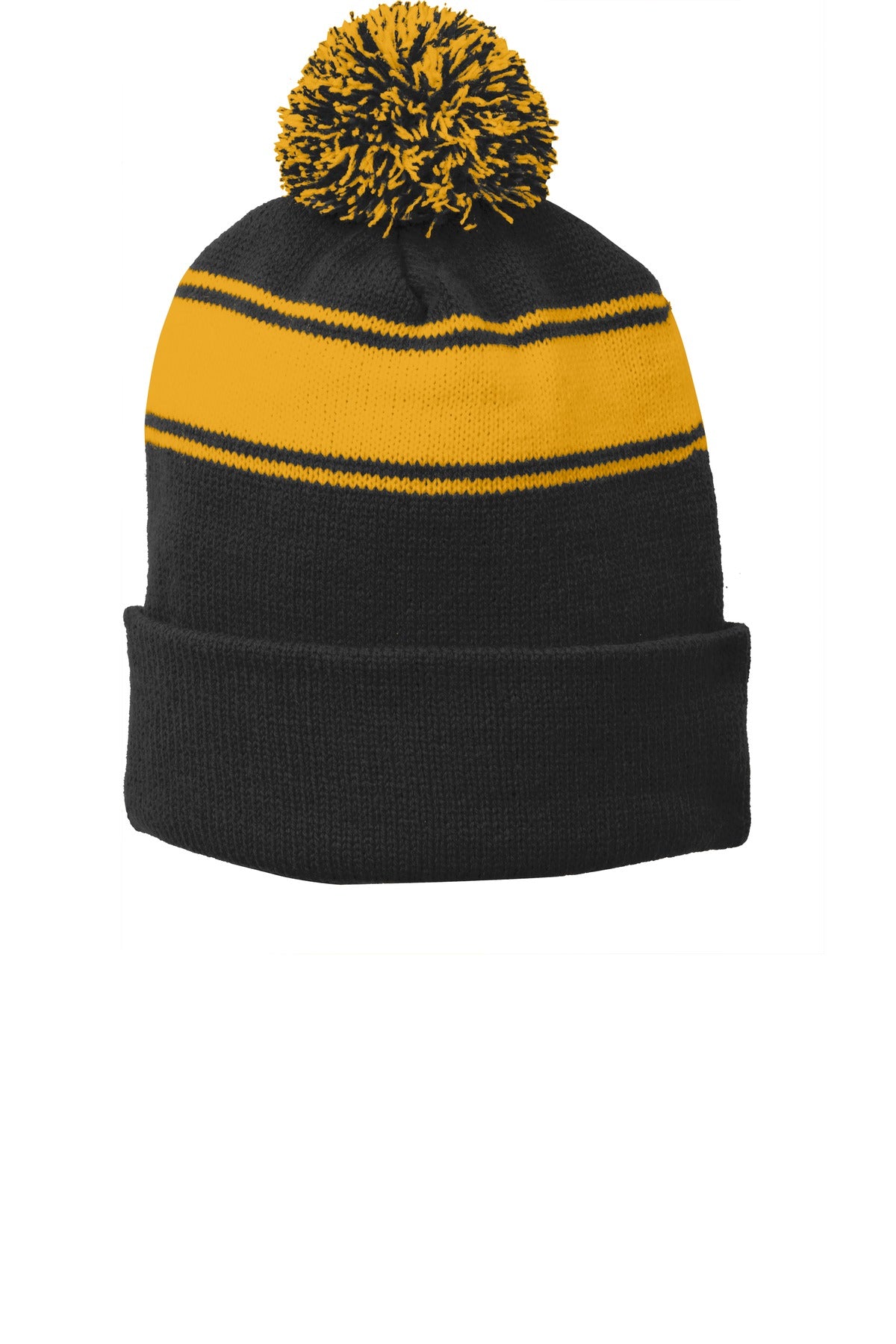 Sport-Tek® Stripe Pom Pom Beanie. STC28 - hero