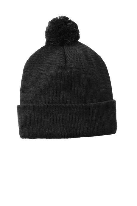 Sport-Tek ® Solid Pom Pom Beanie. STC37 - hero