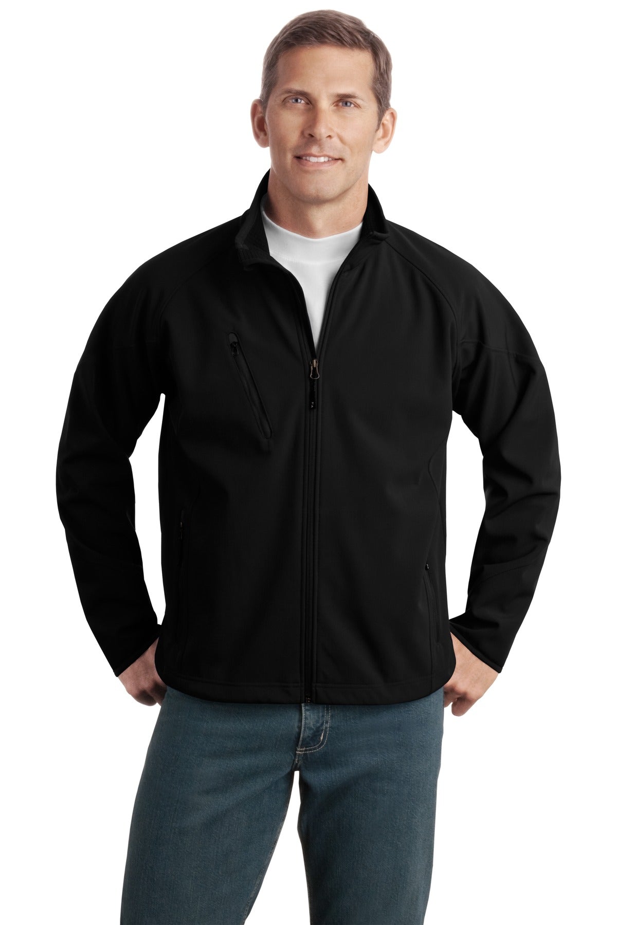 Port Authority® Tall Textured Soft Shell Jacket. TLJ705 - hero