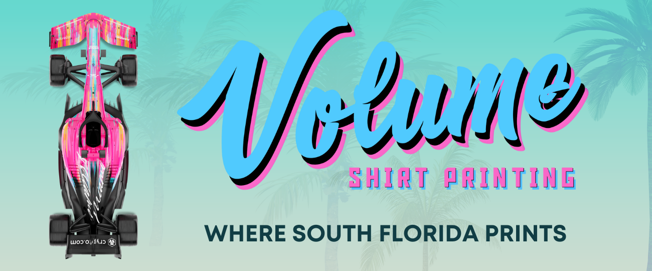 Volume Shirts Custom Printing and Promotional items South Florida banner