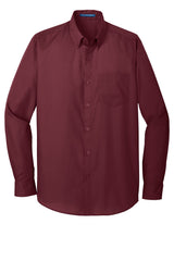 Port Authority® Long Sleeve Carefree Poplin Shirt. W100