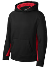 Sport-Tek® Youth Sport-Wick® Fleece Colorblock Hooded Pullover. YST235