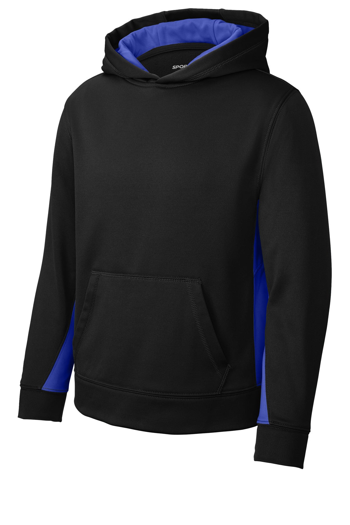 Sport-Tek® Youth Sport-Wick® Fleece Colorblock Hooded Pullover. YST235