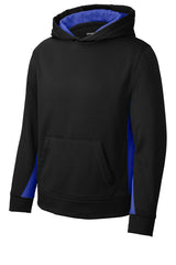 Sport-Tek® Youth Sport-Wick® Fleece Colorblock Hooded Pullover. YST235