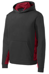Sport-Tek® Youth Sport-Wick® CamoHex Fleece Colorblock Hooded Pullover. YST239 - hero