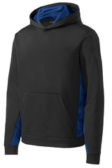 Sport-Tek® Youth Sport-Wick® CamoHex Fleece Colorblock Hooded Pullover. YST239
