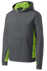 Sport-Tek® Youth Sport-Wick® CamoHex Fleece Colorblock Hooded Pullover. YST239