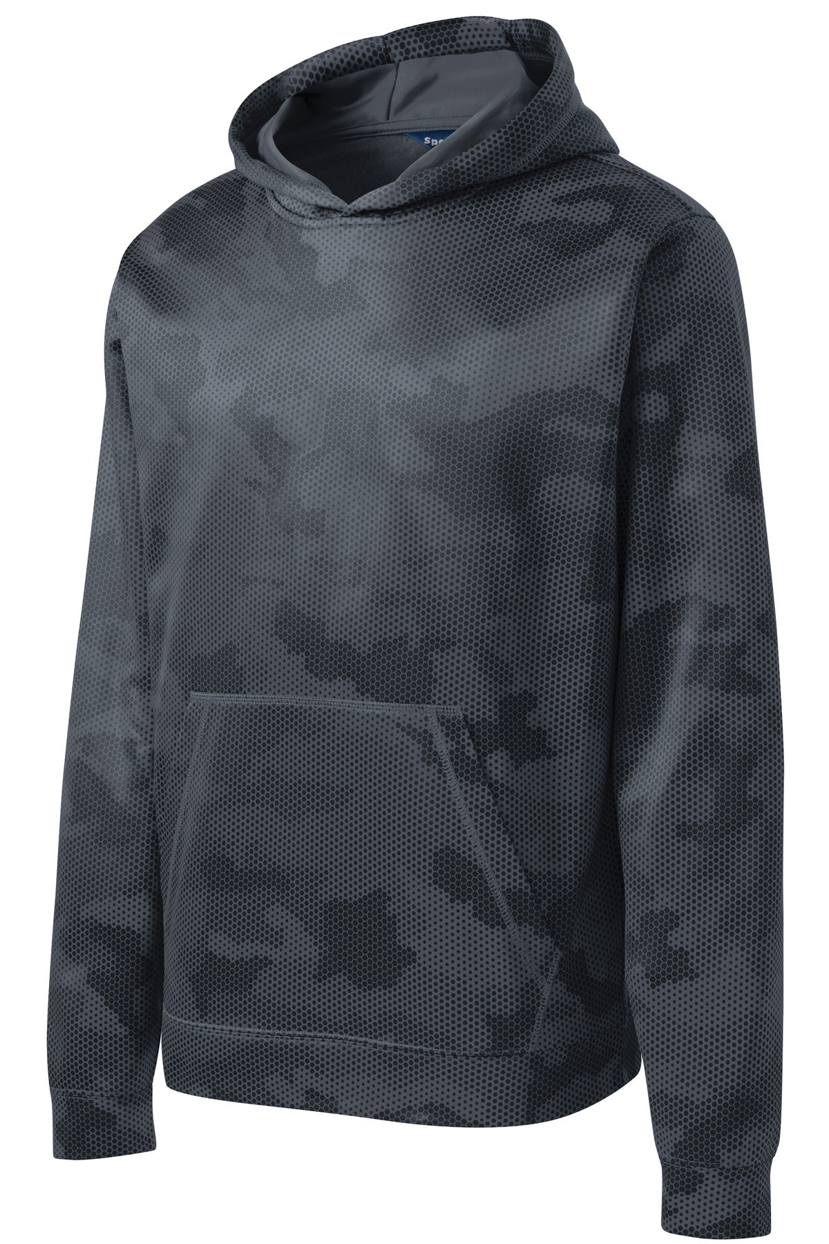 Sport-Tek® Youth Sport-Wick® CamoHex Fleece Hooded Pullover. YST240 - hero