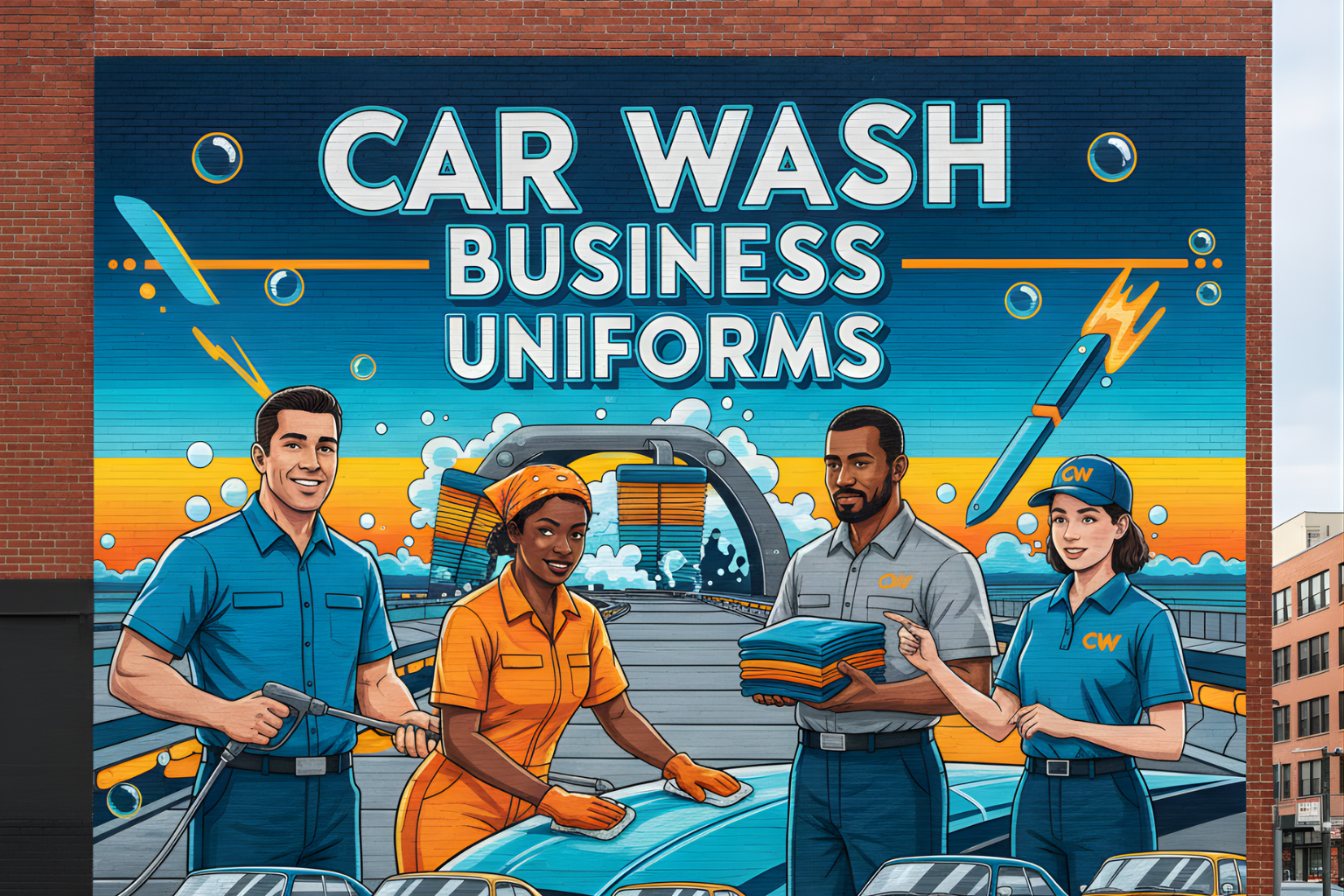 car wash business uniforms, screen print, and embroidery in Florida