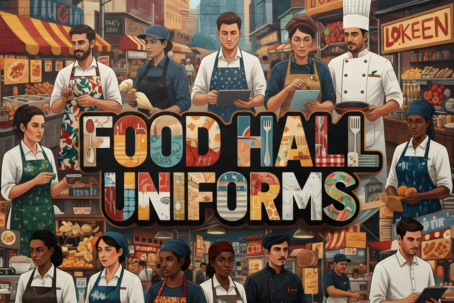food hall uniforms, screen print, and embroidery in Florida