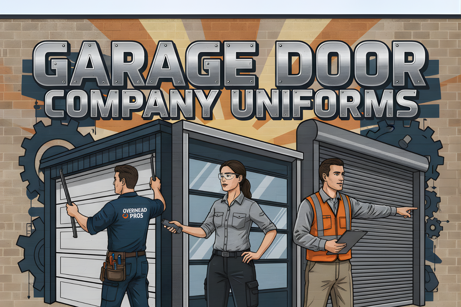 garage door company uniforms, screen print, and embroidery in Florida